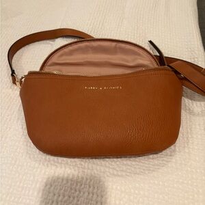 Poppy & Peonies Brown Crossbody Bag